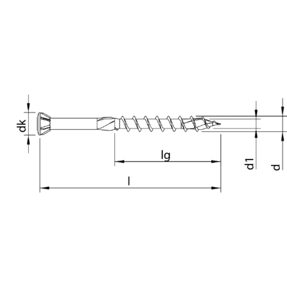 Vis HECO-Topix-Plus pour pare-close - Ø3,5x60mm - Tête Fraisée avec nervures de fraisage - Filetage Partiel - T10 - Boite de 200 - 60349