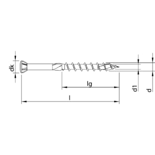 Vis HECO-Topix-Plus pour pare-close - Ø3,5x60mm - Tête Fraisée avec nervures de fraisage - Filetage Partiel - T10 - Boite de 200 - 60349