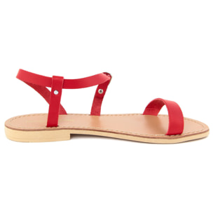 Sandalo flat Donna Toscana  Rosso