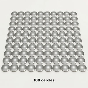 Pack de 100 cercles en papier adhésifs 3D métal argentés