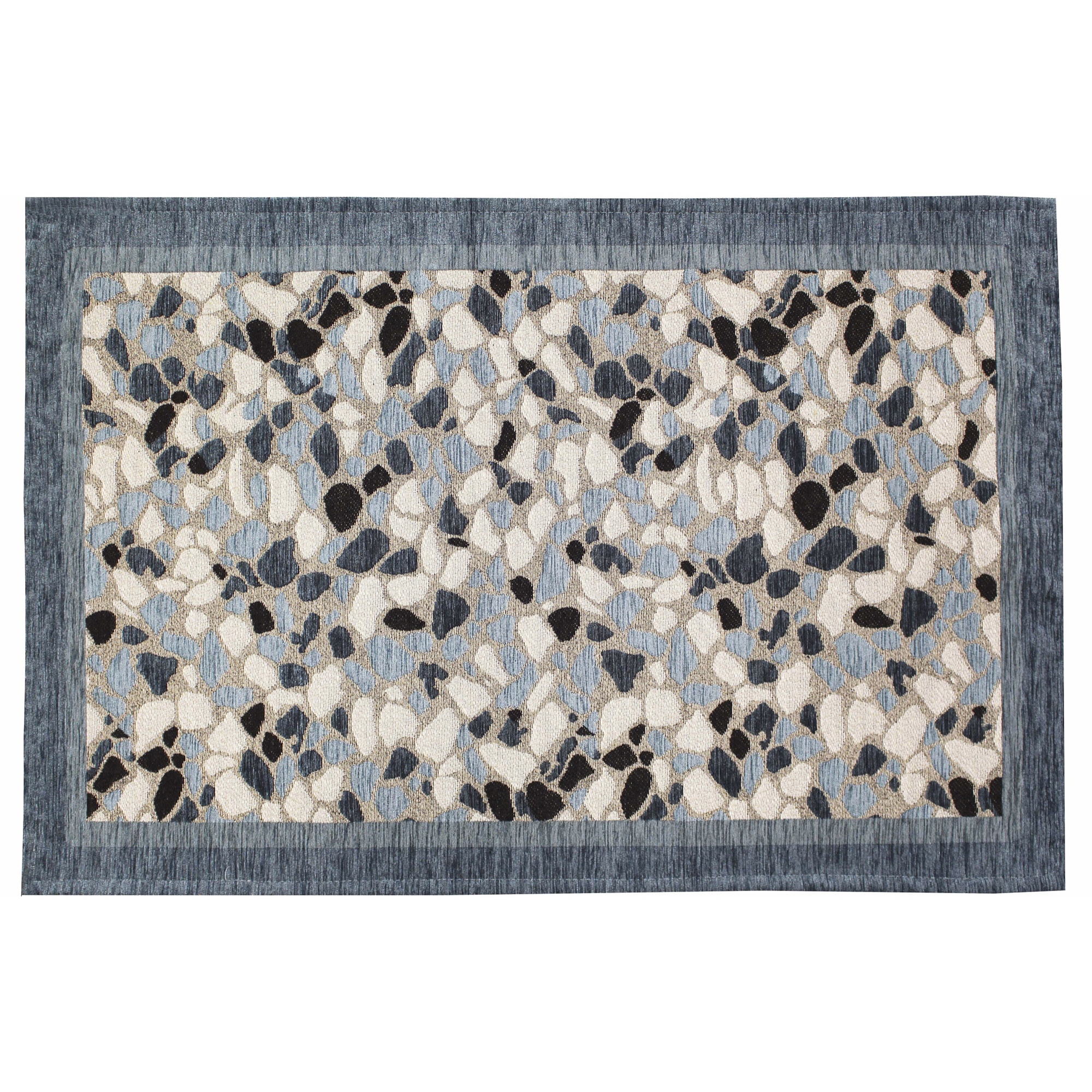 TAPPETO DA CUCINA DIS.GRANIGLIA COL.AZZURRO TOPAZIO 57X280 CM CON ANTISCIVOLO