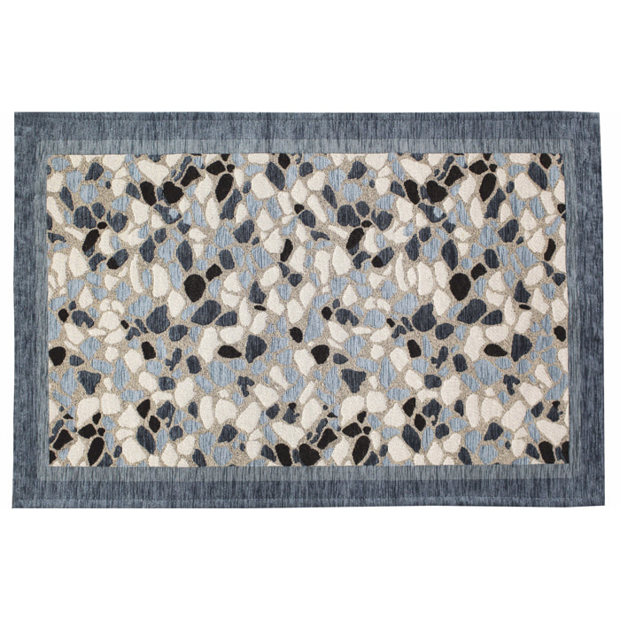 TAPPETO DA CUCINA DIS.GRANIGLIA COL.AZZURRO TOPAZIO 57X280 CM CON ANTISCIVOLO