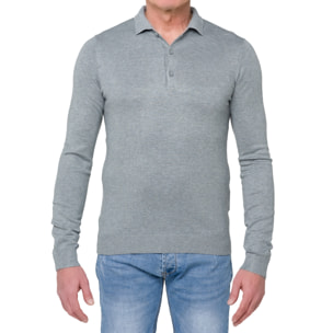 Suéter de cuello polo Hot Buttered Tanjung Gris