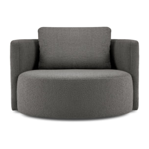 Fauteuil pivotant "Adam" bouclé gris foncé