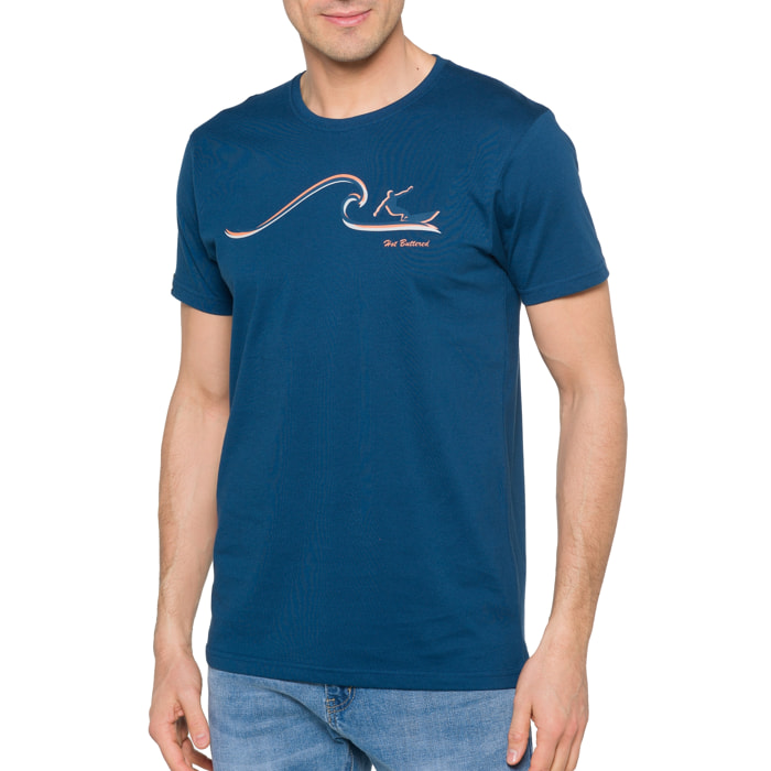 T-shirt in cotone 150 gr Tamahee Hot Buttered Blu Indigo