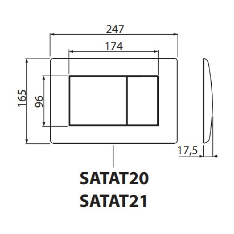 Plaque de commande, blanc brillant (SATAT20)