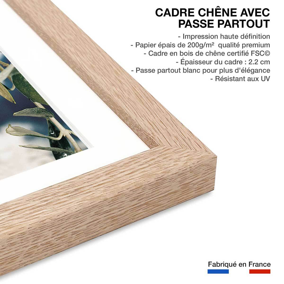Poster kalamata, olivier grec Affiche + cadre en bois - Chêne