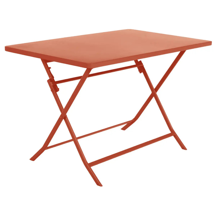 Table de jardin pliante rectangulaire "Greensboro" ambre 4 places en acier traité époxy