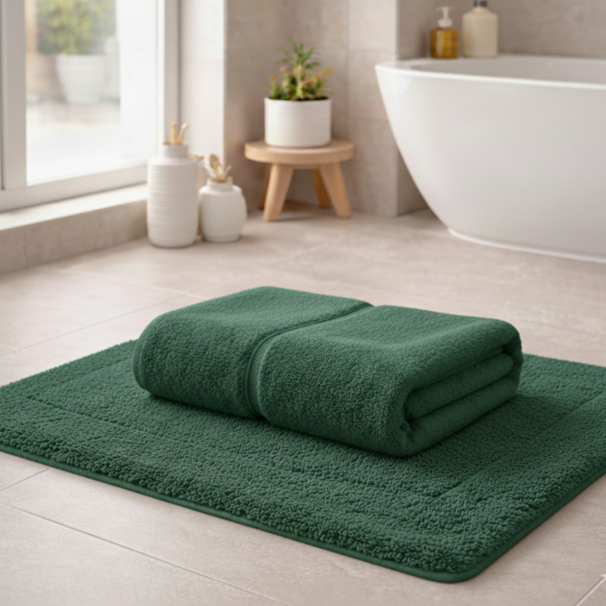 CASA MATTA Telo Bagno in Spugna di Puro Cotone 650 gr/mq_Smeraldo