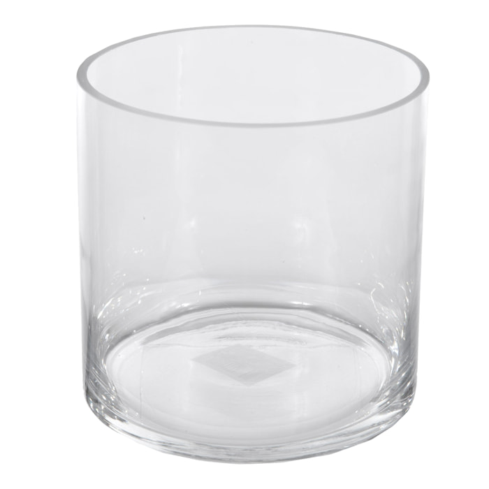 Vaso A Forma Di Cilindro In Vetro. Misure 15X15 Cm - Pezzi 3 - 15X15X15cm - Colore: Incolore - Bianchi Dino - Decori Casa E Complementi