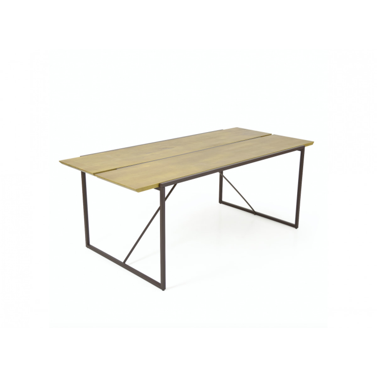 Table de repas en bois massif et métal L195cm - NORDIK
