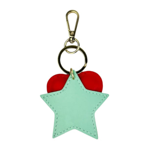 Llavero de corazón rojo Cheval Firenze con estrella verde