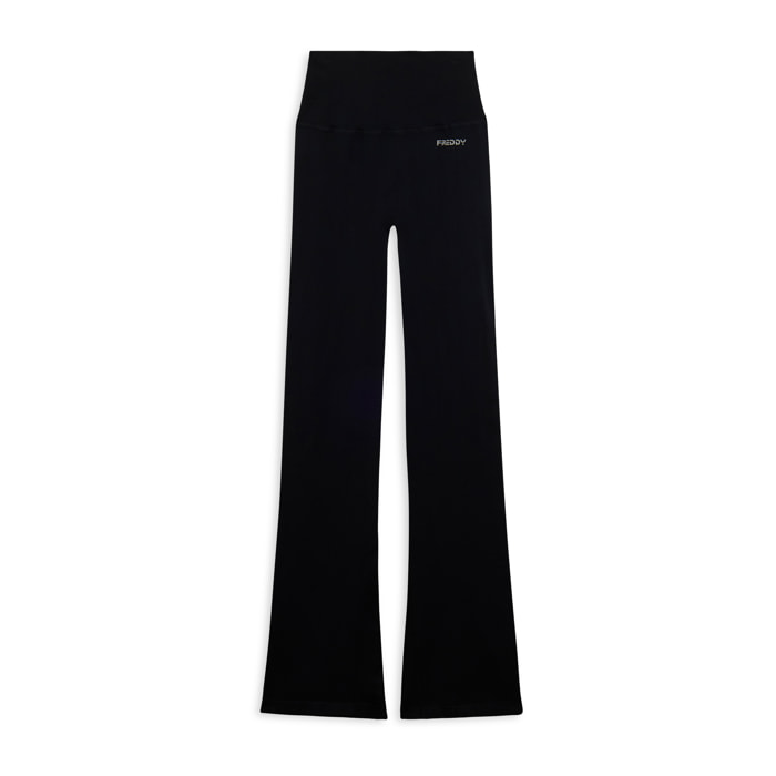 Leggings sportivi seamless a zampa con vita altissima