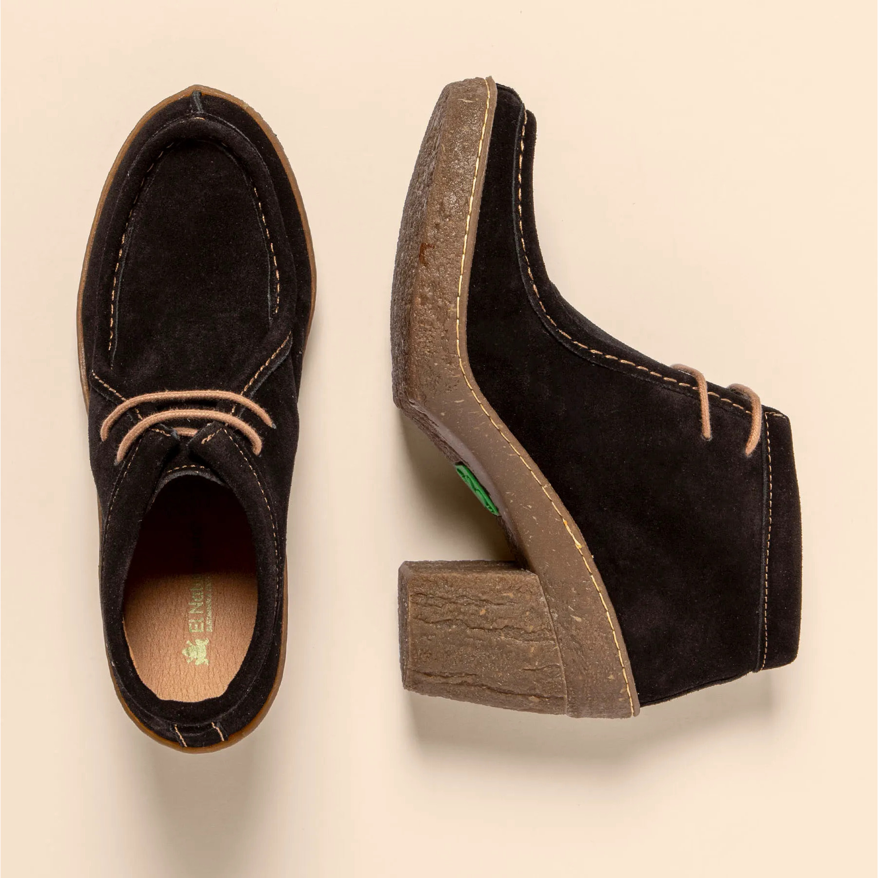 Botines con tacón N5432 SILK SUEDE BLACK / HAYA color Black