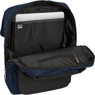 Mochila con solapa portatil 13,3+usb safta business "dark blue"