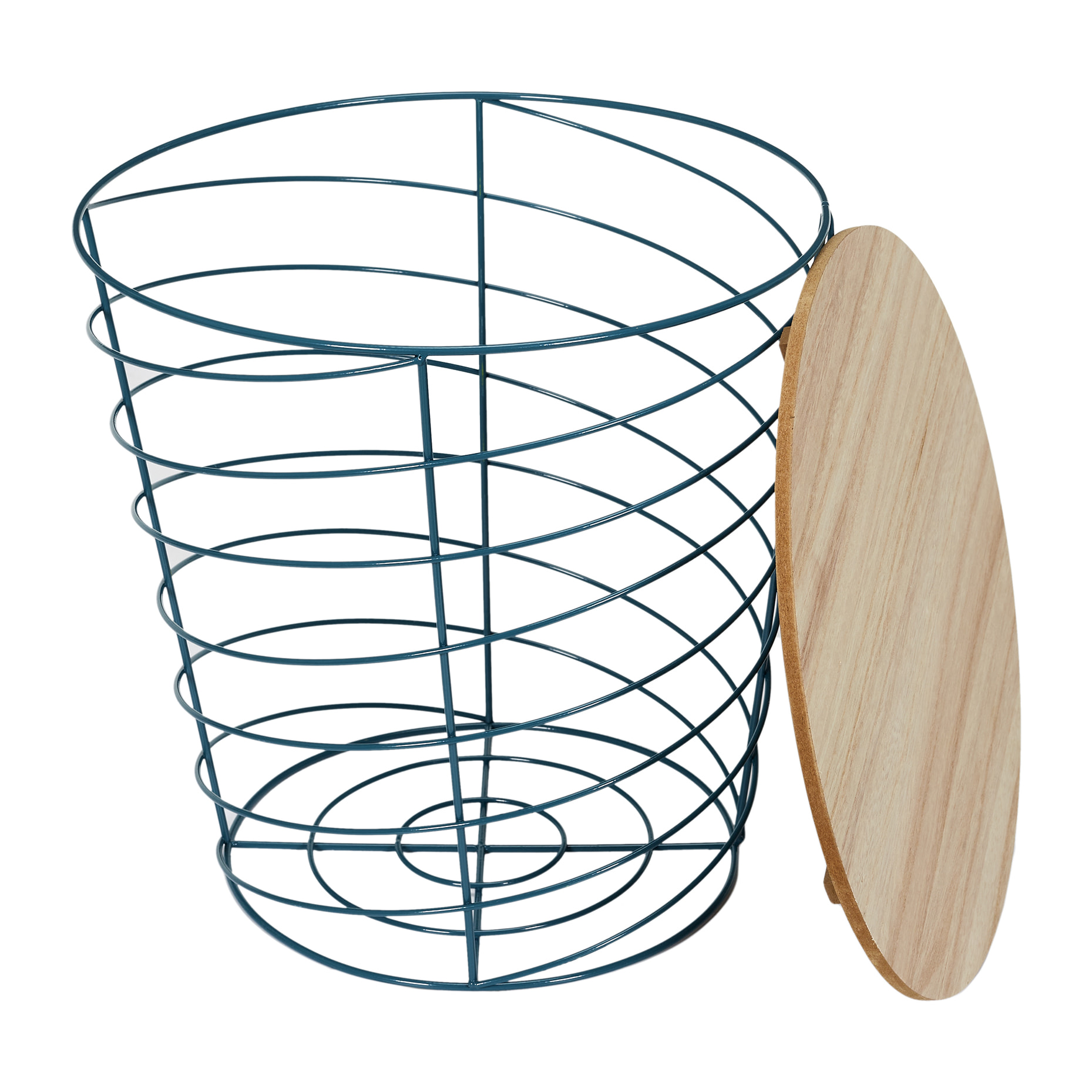 Table Filaire Bois Et Metal Cyclone Bleu