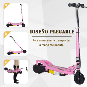 Patinete Eléctrico Plegable Metal 75x36x82-93 cm Rosa