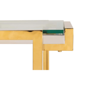 Mesa Auxiliar Acero Inoxidable Cristal Novosibirsk 55x55x60cm