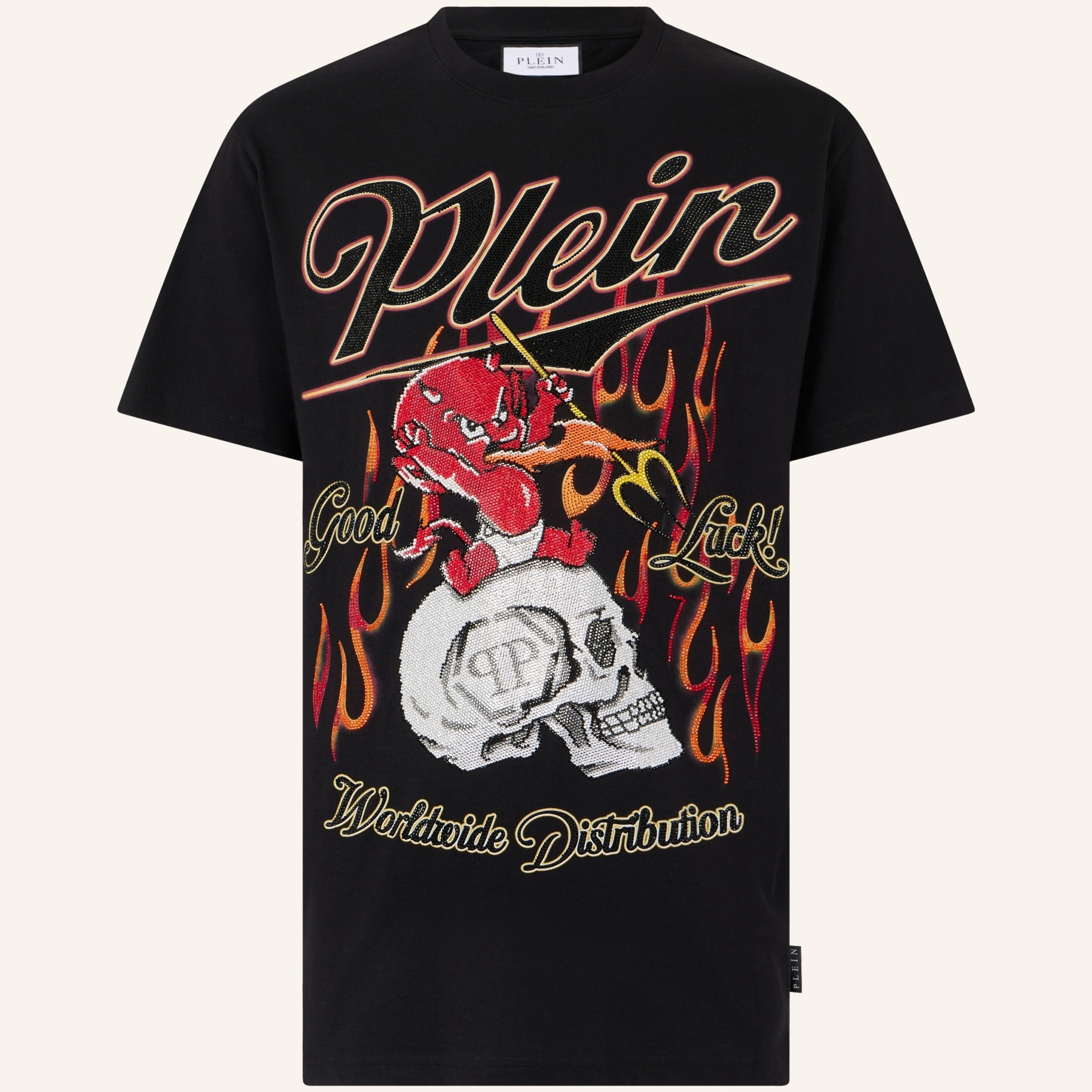 PHILIPP PLEIN Camiseta de cuello redondo y manga corta CRYSTAL
