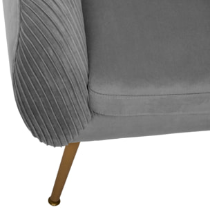 Sillón "solaro" de terciopelo gris