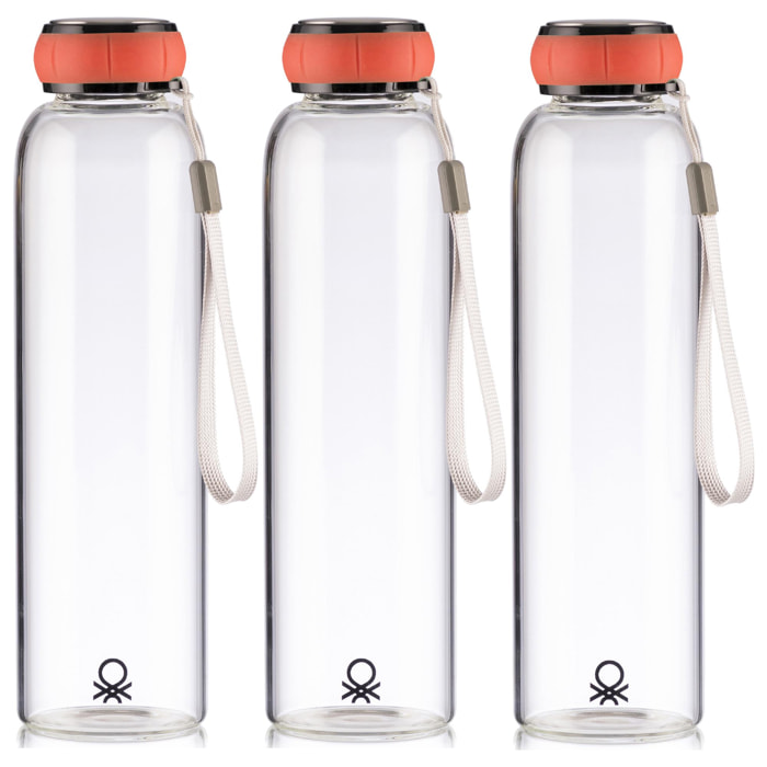 Set de 3 unidades de botella de agua 550ml Benetton