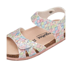 Sandalias Planas de Niña Ecológicas Glitter Multicolor
