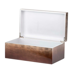 Caja Gr. Madera Lacada Plata Marron 35x20x15 Cm