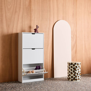 Meuble à chaussures décor bois 3 abattants SHOOZ