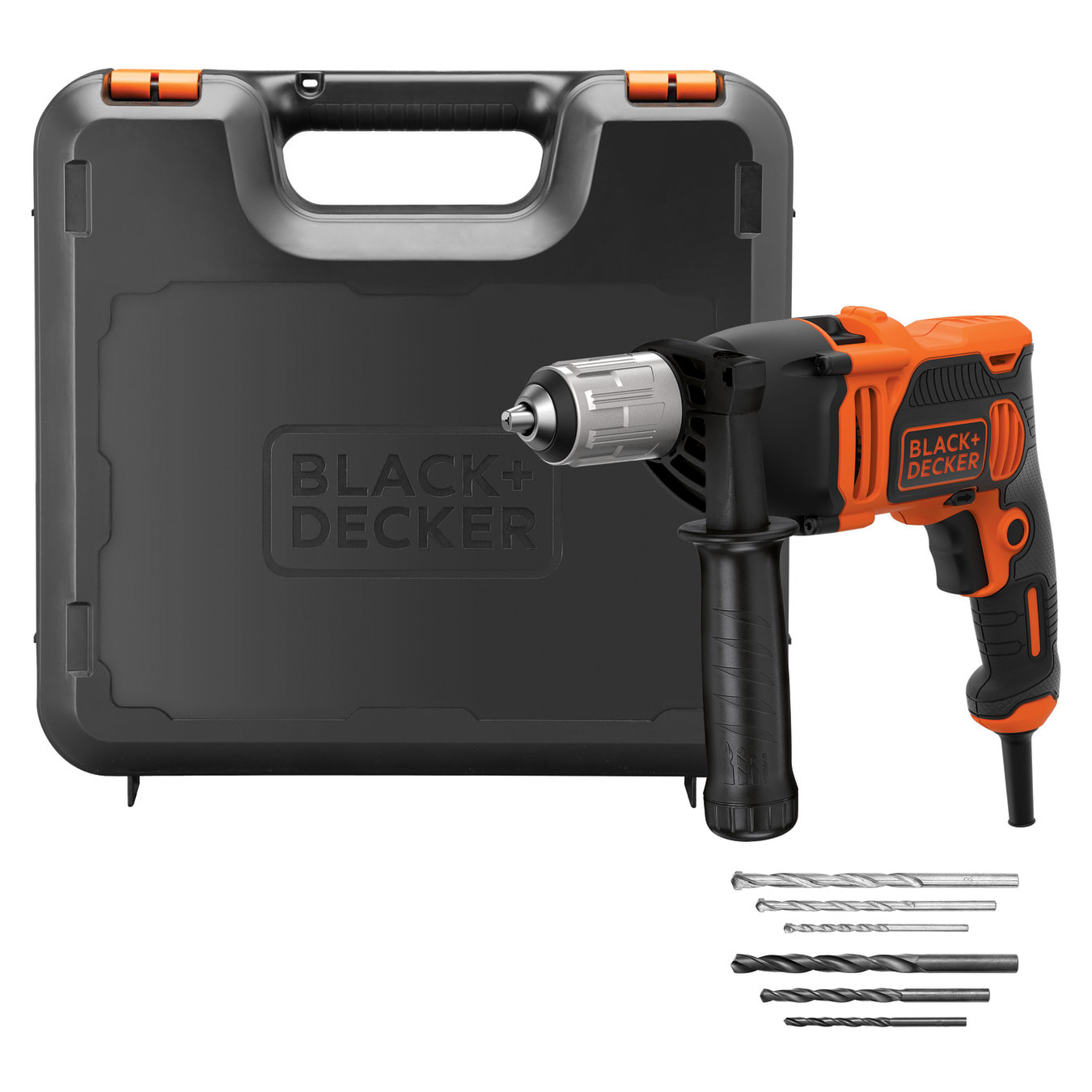 Perceuse à percussion filaire - 850W - 54 400 cps/min - 6 accessoires - Livrée en coffret BLACK+DECKER BEH850K-QS