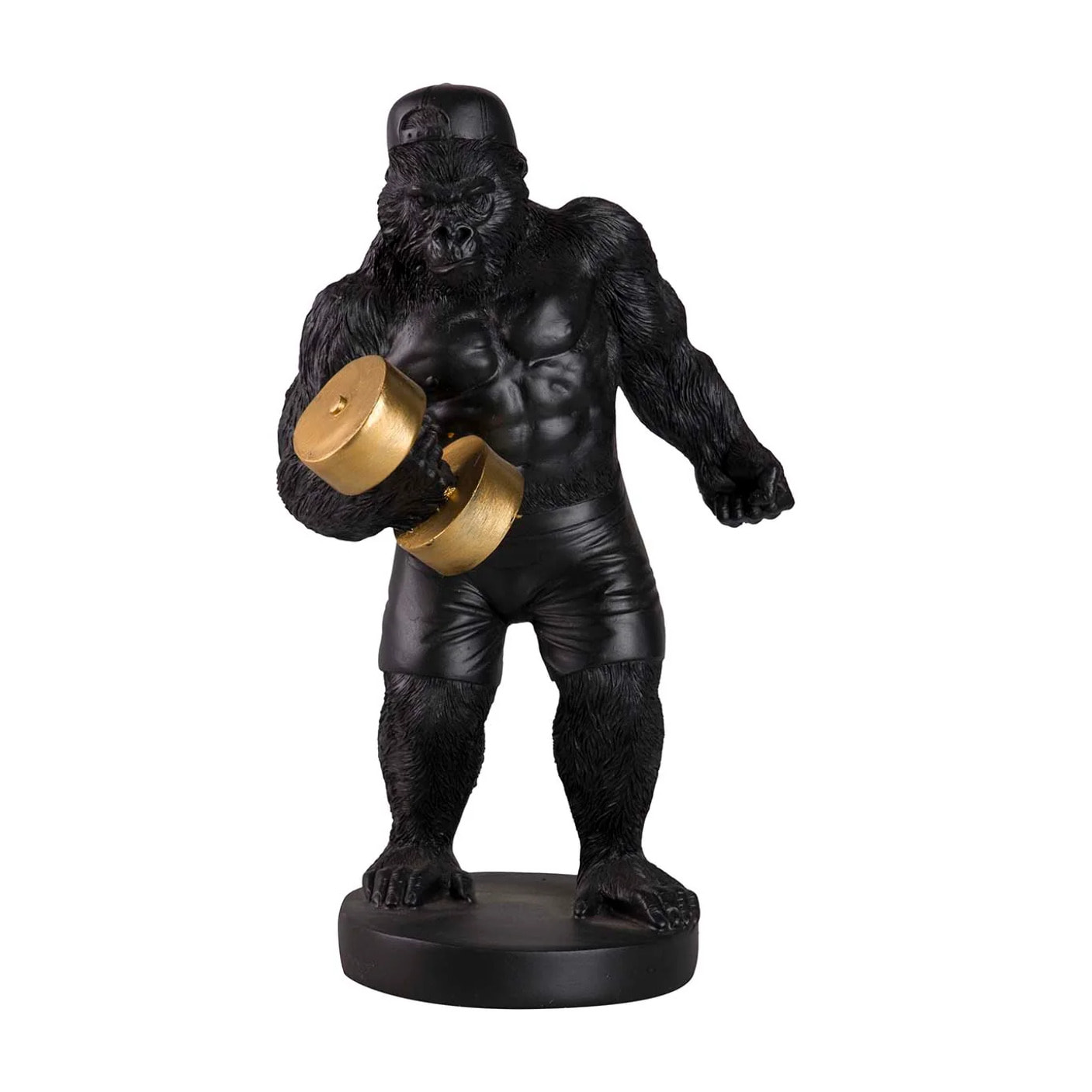 Figura Kingkong Pesas Resina Negra 18x15x30 Cm