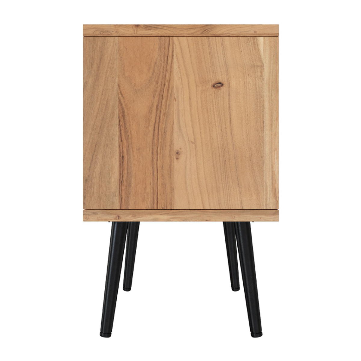 Table de chevet en bois d'acacia et métal, 1 tiroir et 1 niche - Alabama