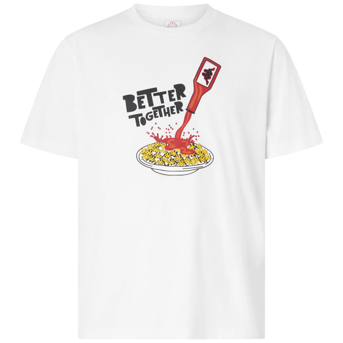 T-Shirts & Top Kappa Uomo Logo Glesto Bianco