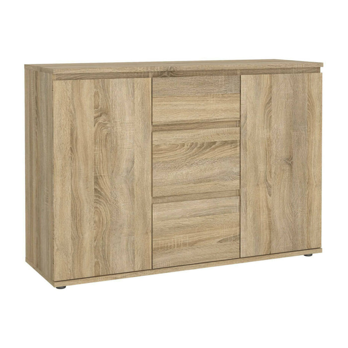 Credenza Zumpano, Buffet da soggiorno, Madia da salotto, Dispensa da cucina, 119x40 h84 cm, Quercia