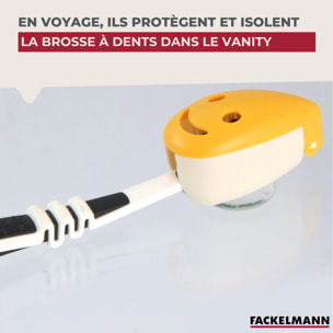 2 étuis de Protection pour Tête de Brosse à Dents Fackelmann Tecno