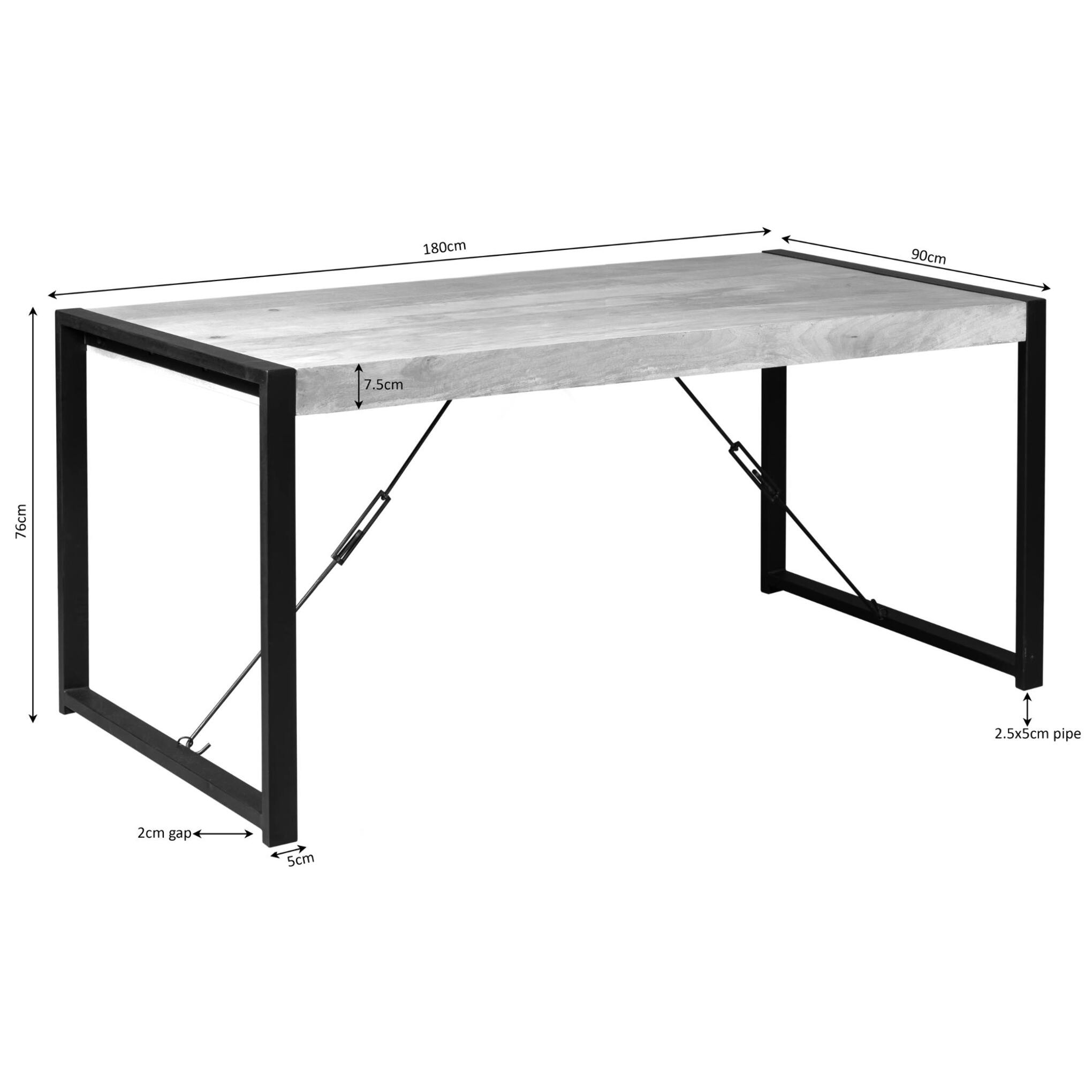 Table à manger bois métal 180 cm MILORA