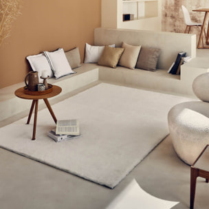 AVA - Tapis doux à poils longs lavable en machine - Blanc