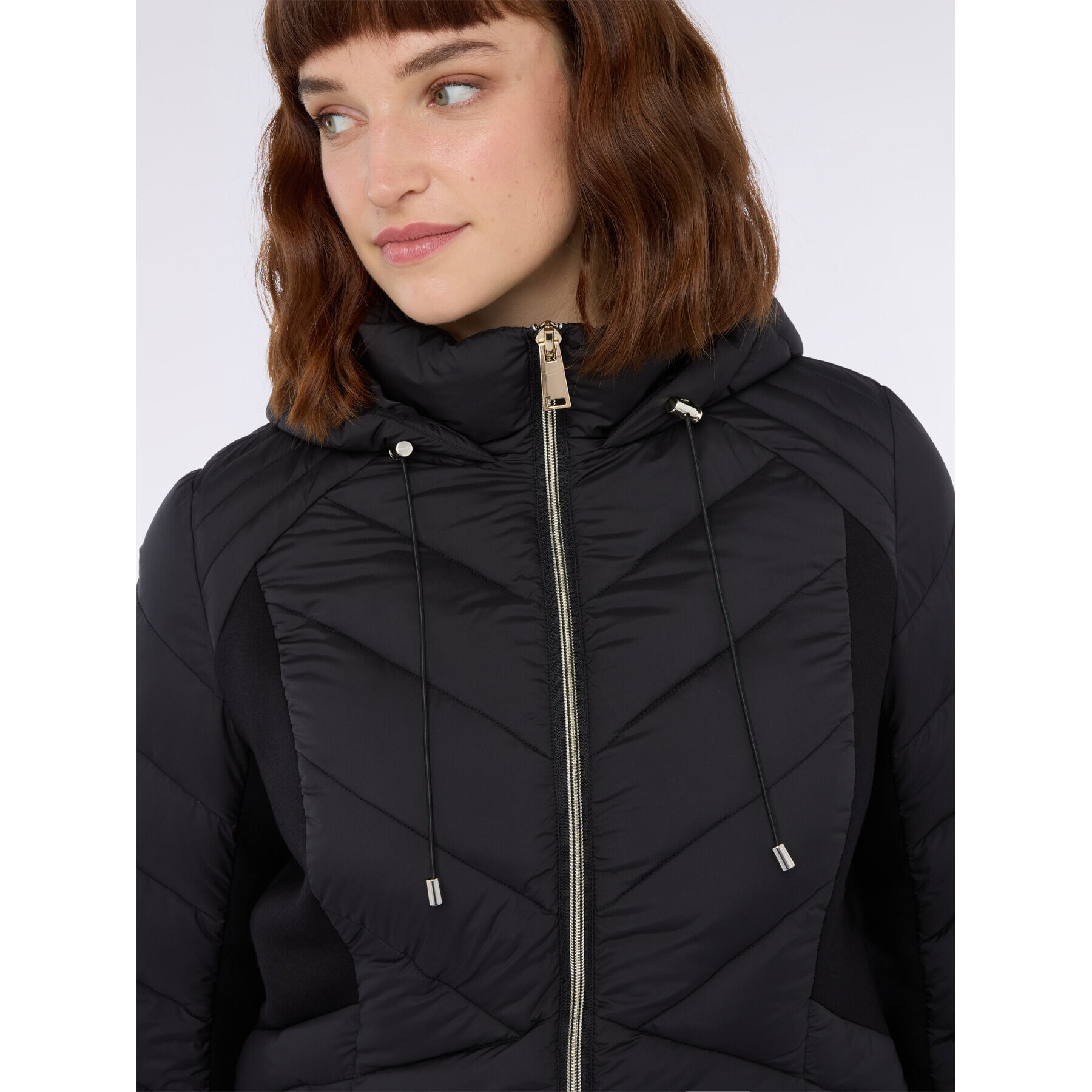 Fiorella Rubino - Plumífero largo acolchado con capucha - Negro