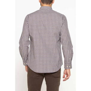 CAMICIA FANTASIA TINTO FILO CON COLLO BUTTON-DOWN