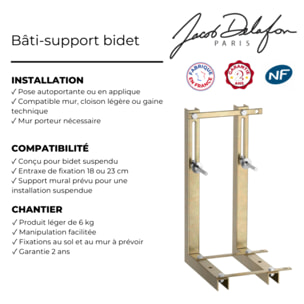 Bâti-support autoportant bidet NF