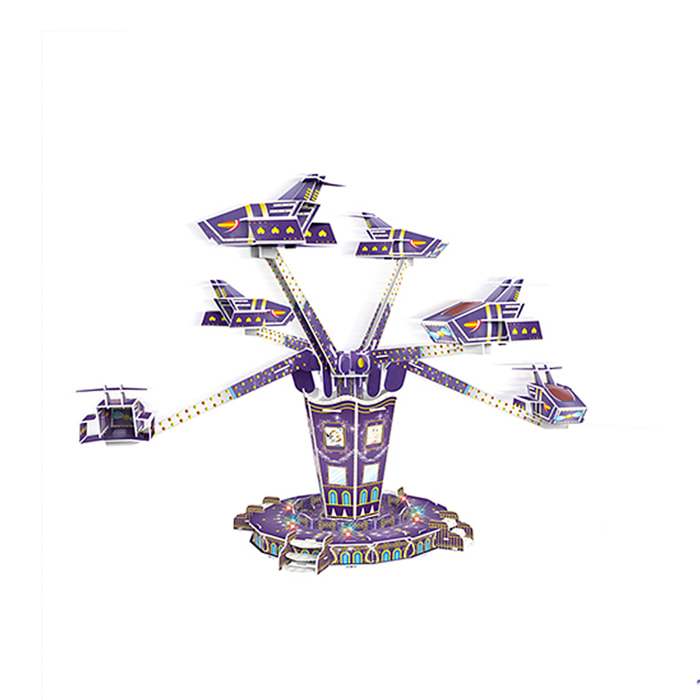 Puzzle 3D dell'attrazione AstroJet con luci e musica. Con un totale di 88 pezzi che puoi assemblare senza bisogno di attrezzi o colla. Raccomandato per bambini di oltre 3 anni.