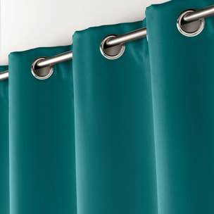 Rideau court obscurcissant 90 % adapté radiateur - Bleu Paon