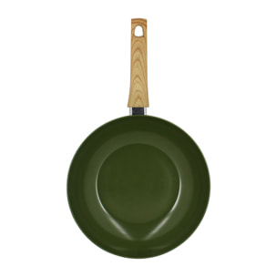 Wok 28cm avec revêtement céramique vert - tous feux COLORAMA