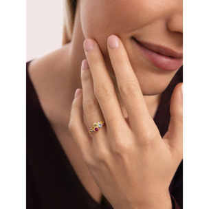 Anello Rainbow Bubbles Placcato Oro