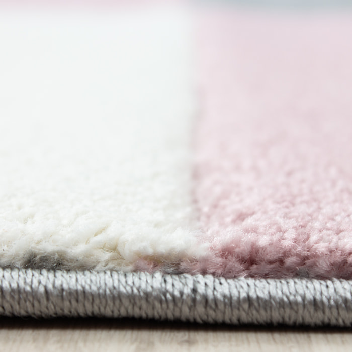 HAWAII - Tapis de salon à motif géométrique rose