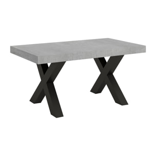 Table extensible 90x160/264 cm Traffic Gris Béton cadre Anthracite