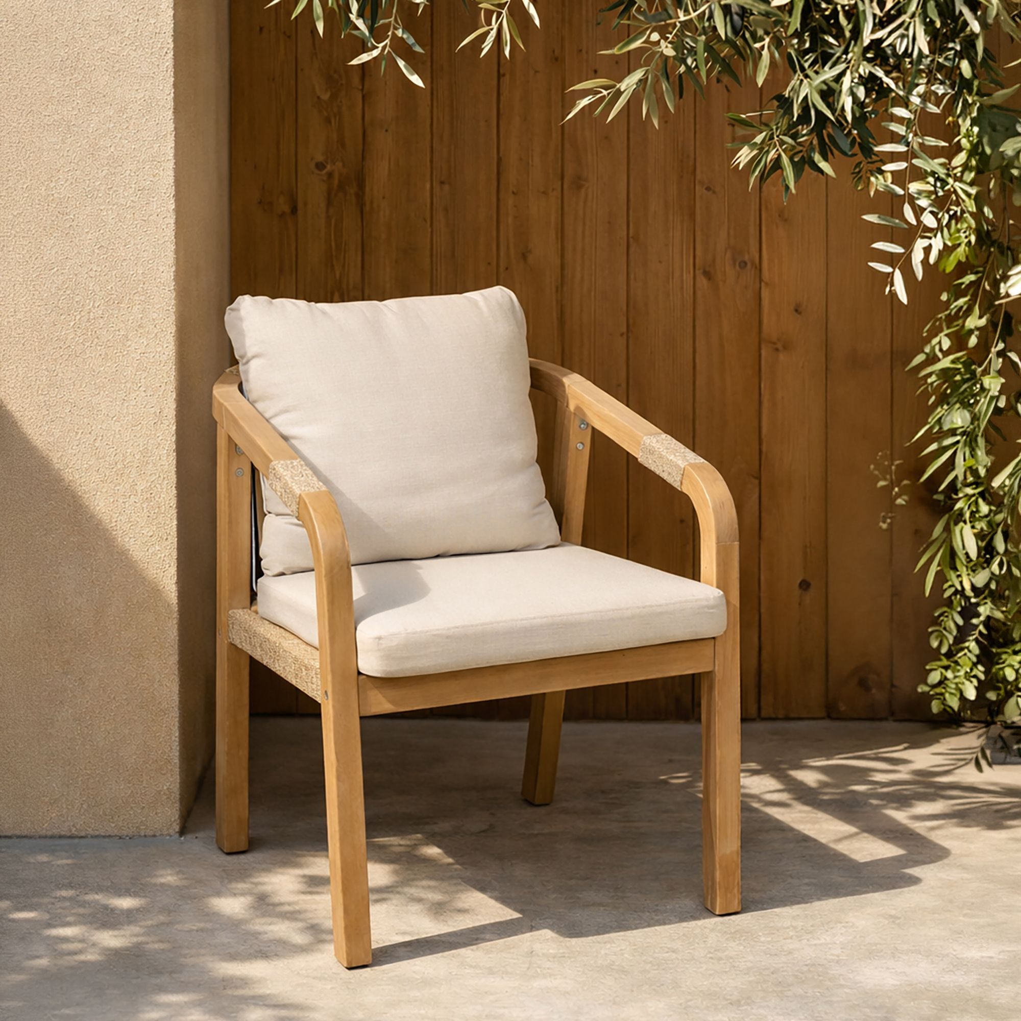 Ensemble de jardin table en bois d'acacia 8 places SAONA