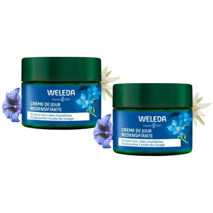 WELEDA  - Duo  Crème de Jour redensifiante GENTIANE BLEUE ET EDELWEISS - Soin anti-âge redensifiant spécialement formulé pour les femmes dès 50 ans - NATRUE - 2x40 ml