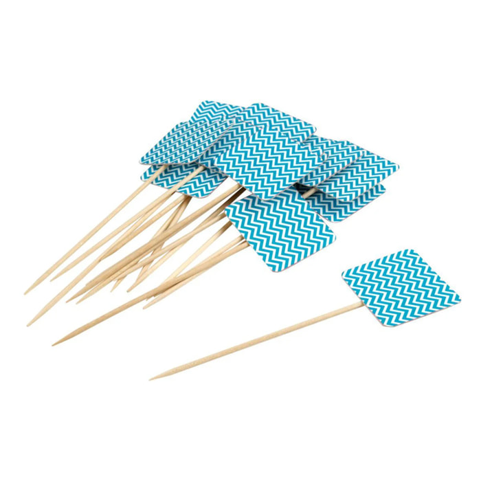 Lot de 50 cure-dents avec drapeau pour apéritif Fackelmann Nature