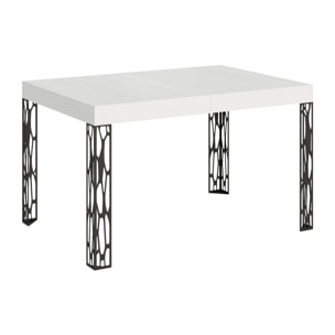 Table extensible 80x140/224 cm Ghibli Frêne Blanc cadre Anthracite