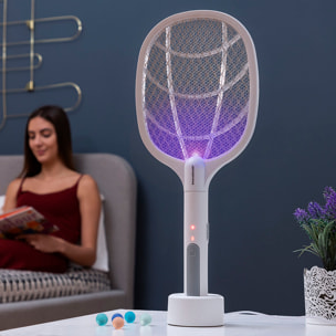 Raquette Anti-insectes Rechargeable 2 en 1 avec Lumière UV KL Rak InnovaGoods